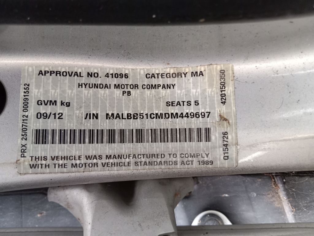 Hyundai i20 2012 Silver Wrecking