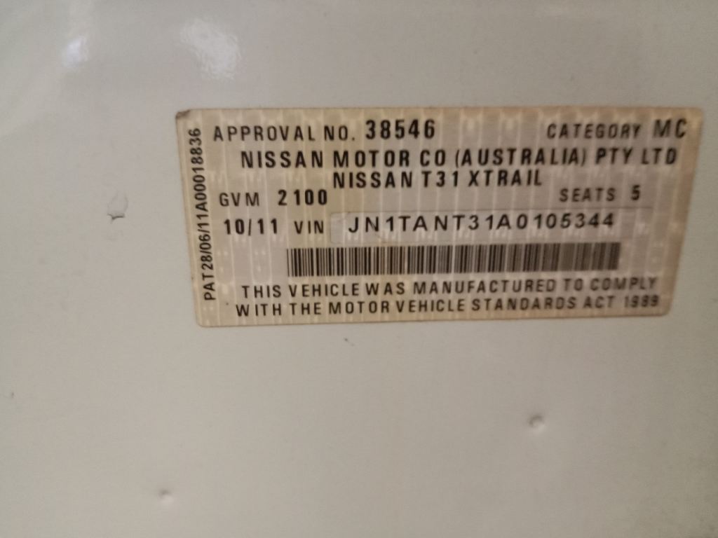 Nissan X-Trail 2011 White Wrecking