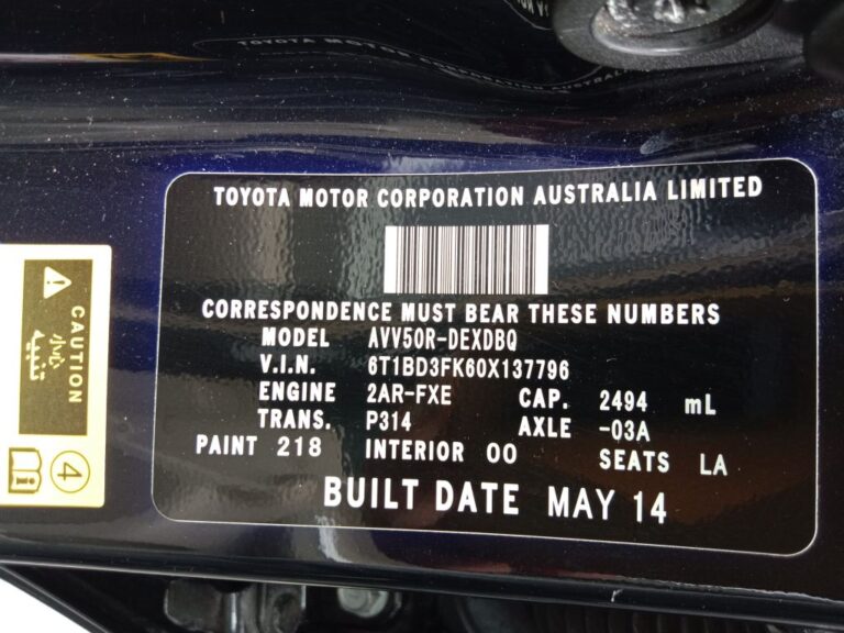 Toyota Camry Hybrid 2014 Black Wrecking