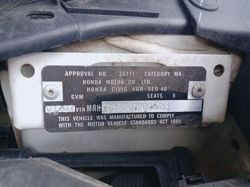 Honda Civic 2007 White Wrecking