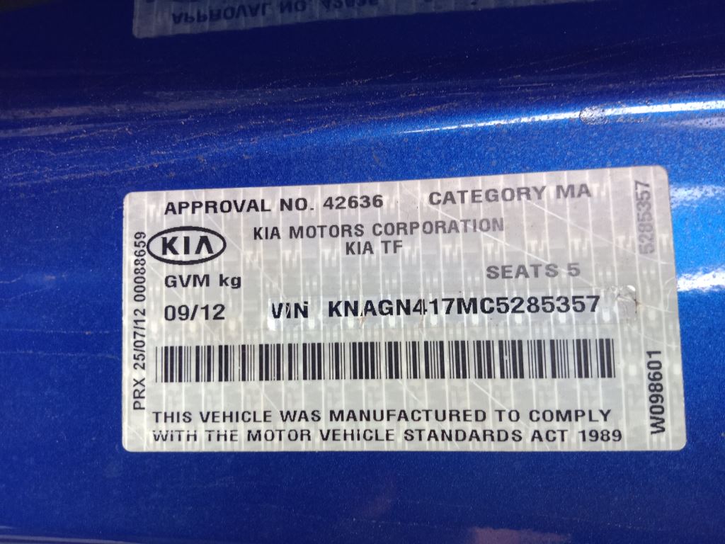 Kia optima 2012 Blue Wrecking