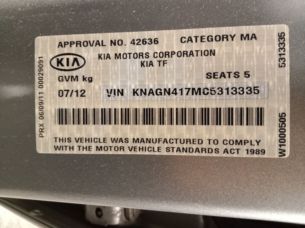 Kia optima 2012 Silver Wrecking