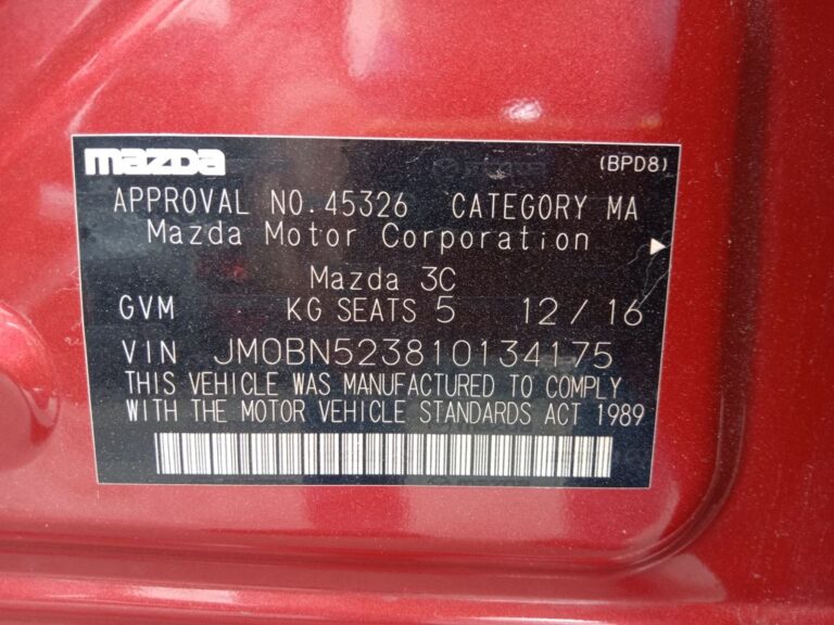 Mazda 3 2017 Red Wrecking