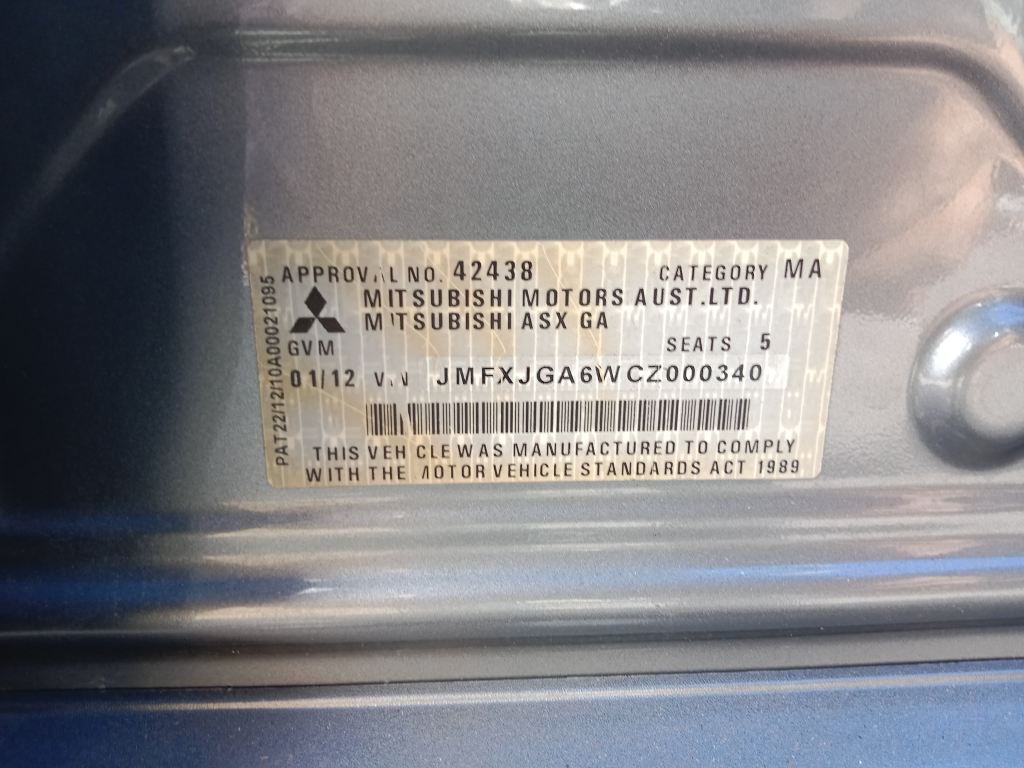 Mitsubishi ASX 2012 Grey Wrecking
