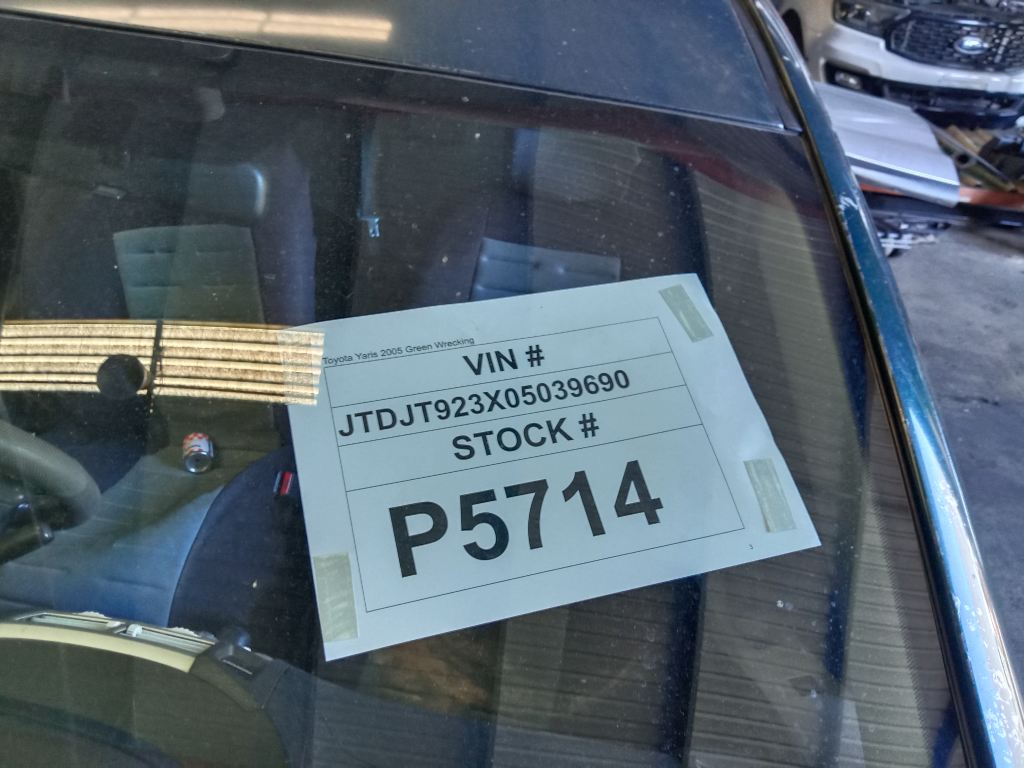 Toyota Yaris 2005 Green Wrecking