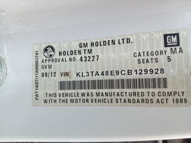Holden Barina 2013 White Wrecking