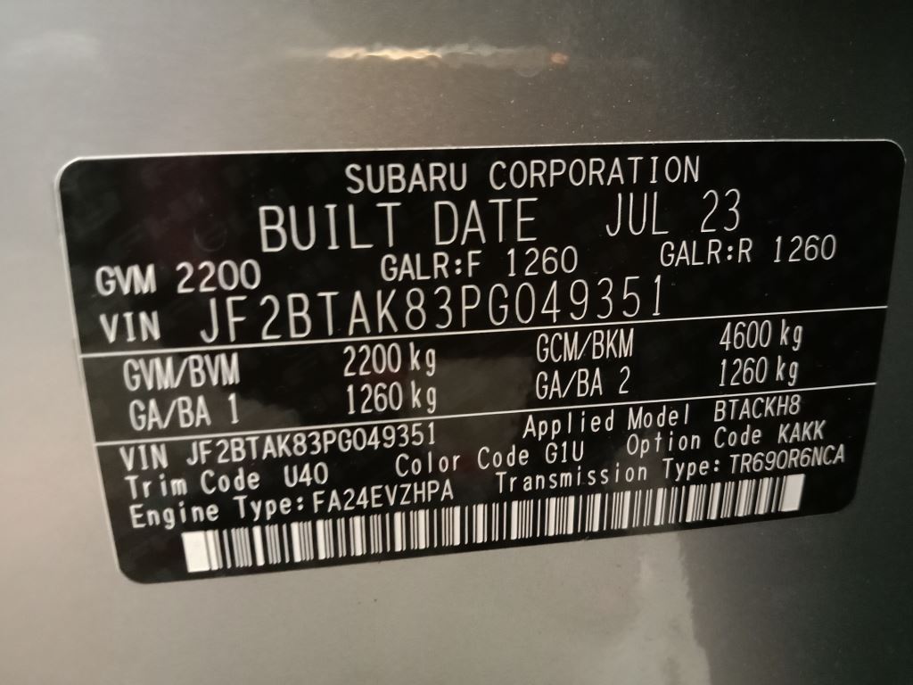 Subaru outback 2023 Grey Wrecking