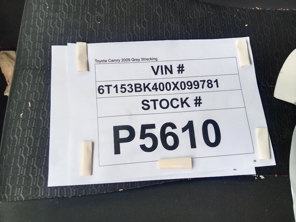 Toyota Camry 2009 Grey Wrecking