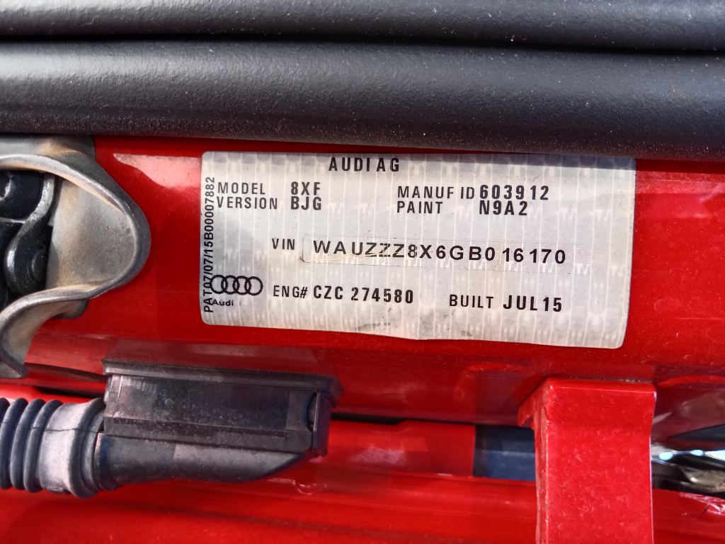 Audi A1 2015 Red Wrecking