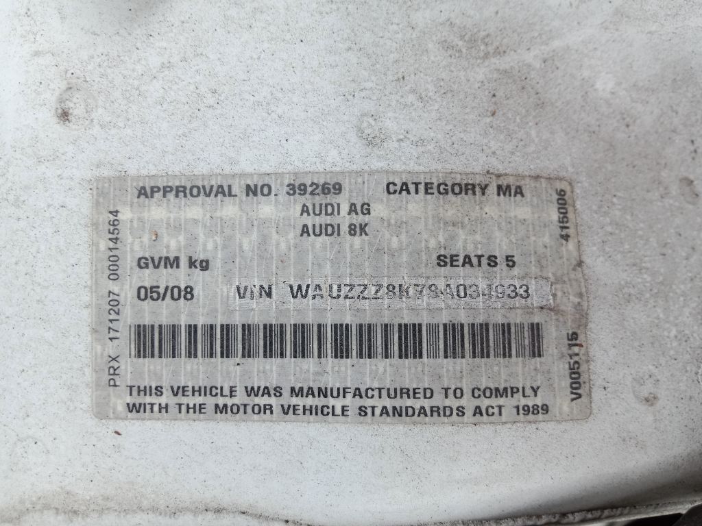 Audi A4 2008 White Wrecking