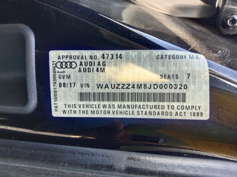 Audi Q7 2017 Black Wrecking